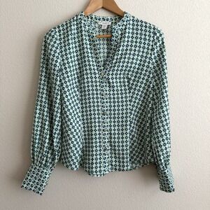 Carolina Belle Bell Sleeve Blouse Womens XS Retro 70s Mod Preppy Workwear Office